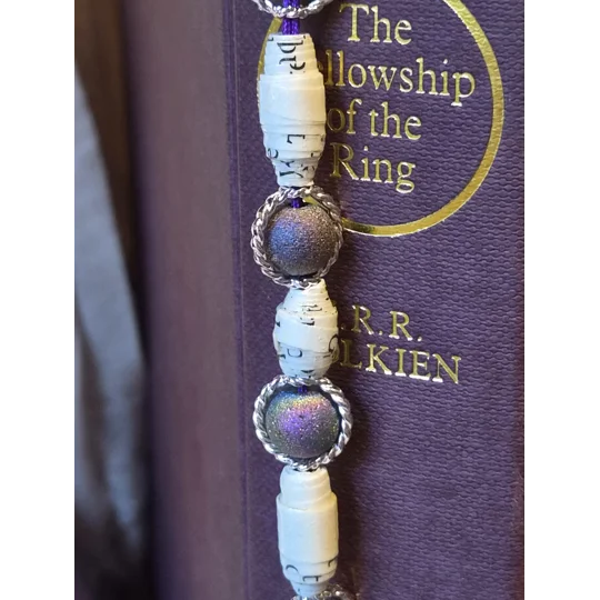 SOLD: Book Pages beaded Bookmark