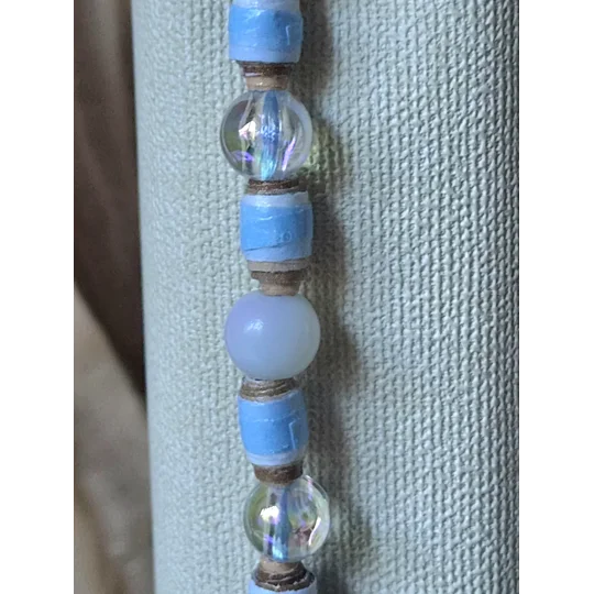 Iridescent Blue beaded Bookmark