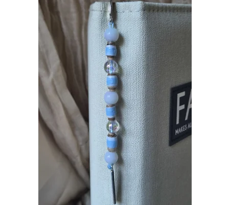 Iridescent Blue beaded Bookmark