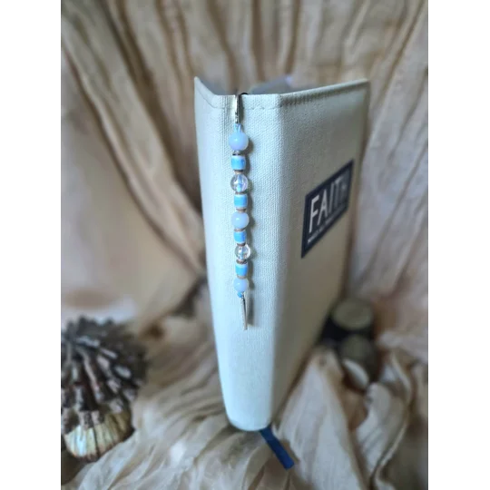 Iridescent Blue beaded Bookmark