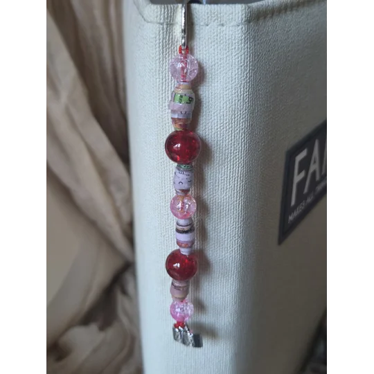 Cherry Red beaded Bookmark
