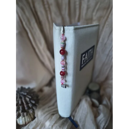 Cherry Red beaded Bookmark