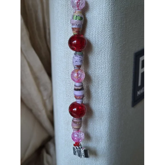 Cherry Red beaded Bookmark
