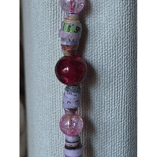 Cherry Red beaded Bookmark