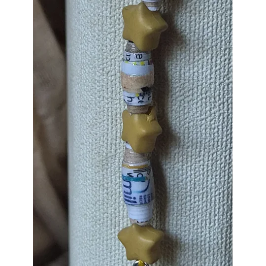Golden Star beaded Bookmark