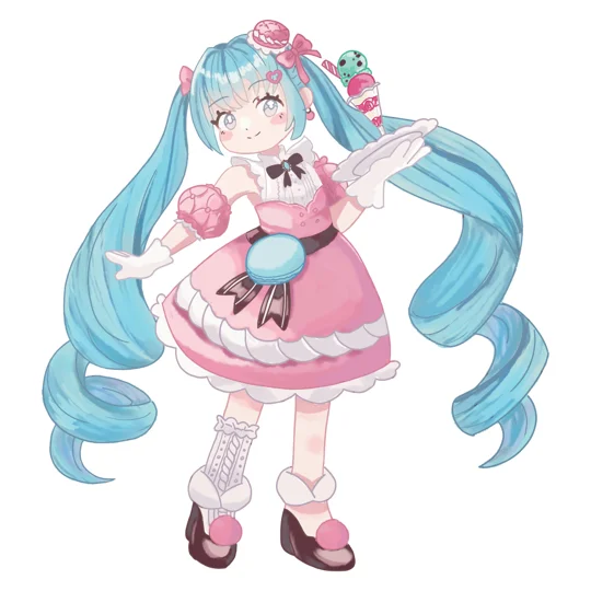 Sticker Miku Macaron