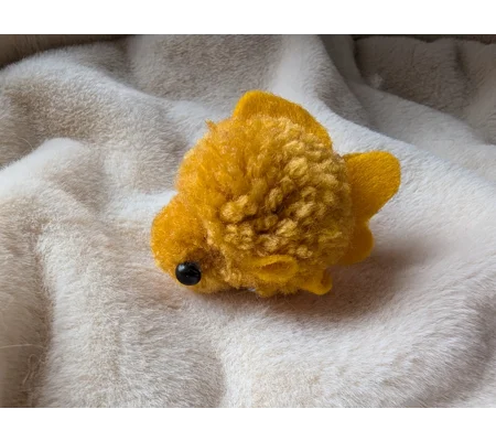 Porte-clé Pompon Poisson Jaune