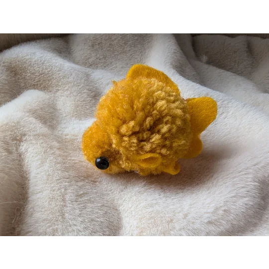 Porte-clé Pompon Poisson Jaune