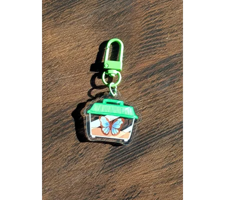 Porte-clé Papillon Morpho Bleu