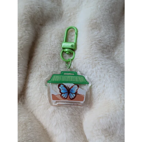 Porte-clé Papillon Morpho Bleu