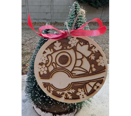 Déco de Sapin Gravé sur bois Magicarpe