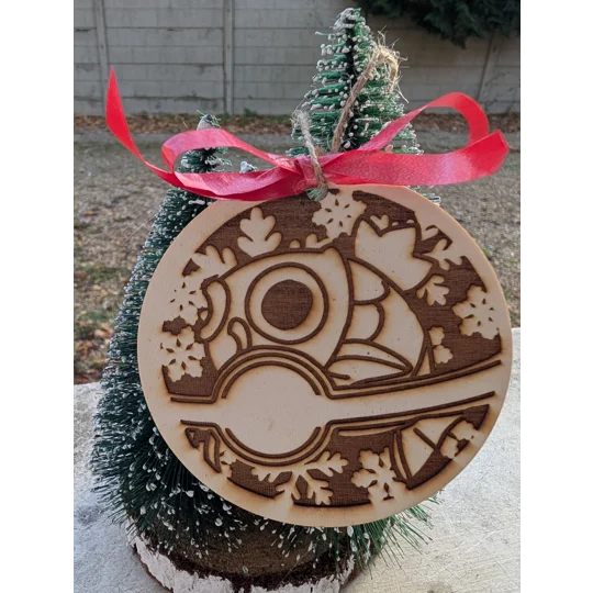 Déco de Sapin Gravé sur bois Magicarpe