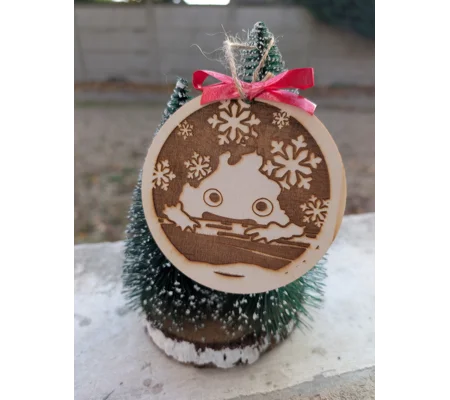 Déco de sapin Gravé sur bois Calcifer