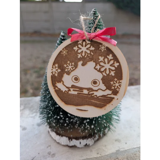 Déco de sapin Gravé sur bois Calcifer