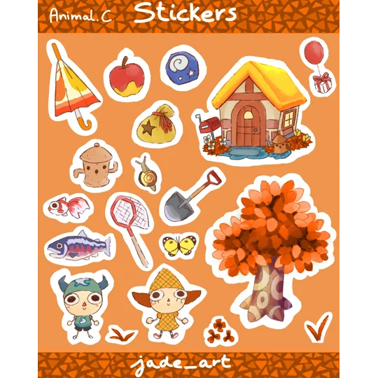Planche de Stickers Animal_C Automne