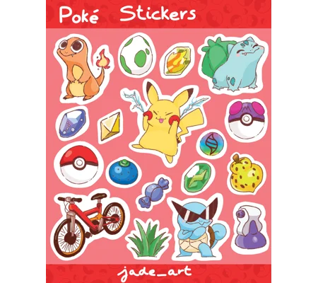 Planche de Stickers Poké
