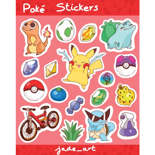 Planche de Stickers Poké