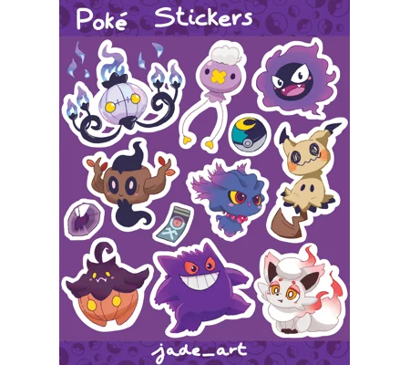 Planche de Stickers Poké Spectre
