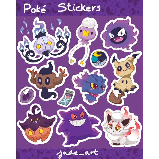 Planche de Stickers Poké Spectre