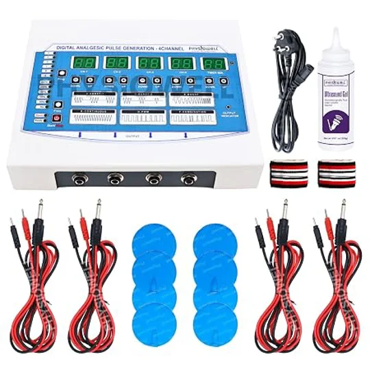 4 Channel Tens digital Analgesic Pulse Generation Multi Function Physiotherapy Nerve Stimulator Elec