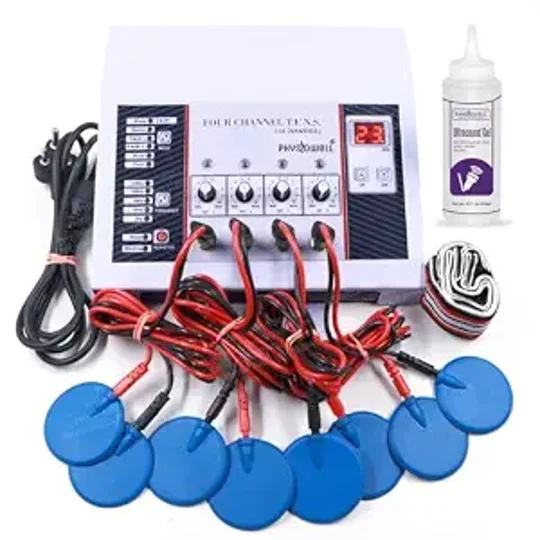Tens 4 Channel Auto Mode Machine for Physiotherapy for Pain Relief Electrotherapy Machine with One Y