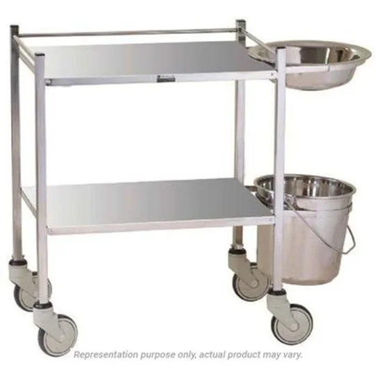 Daksh Dressing Trolley with Bowl-Bucket Stainless Steel - 2047