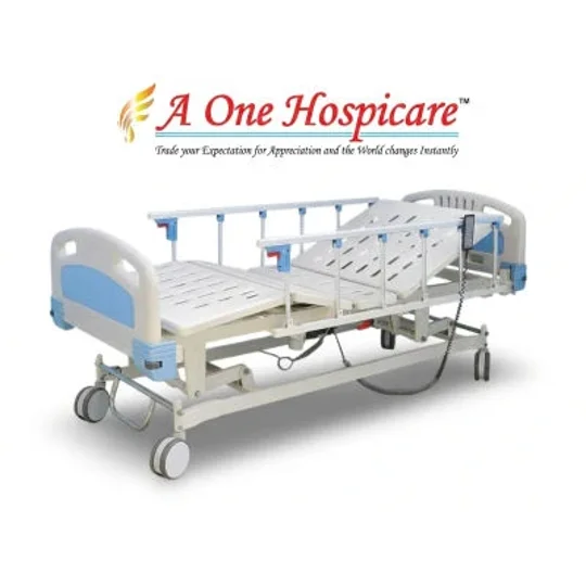 A One Hospicare Remortized Icu Bed 3 Functional Abs Pannels And Collapsible Raillings Imp Wheels