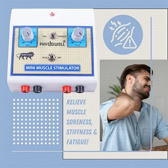 Mini MS Two Channel Muscle Whole\_Body Stimulator Machine Galvanic with Faradic Stimulation Physioth