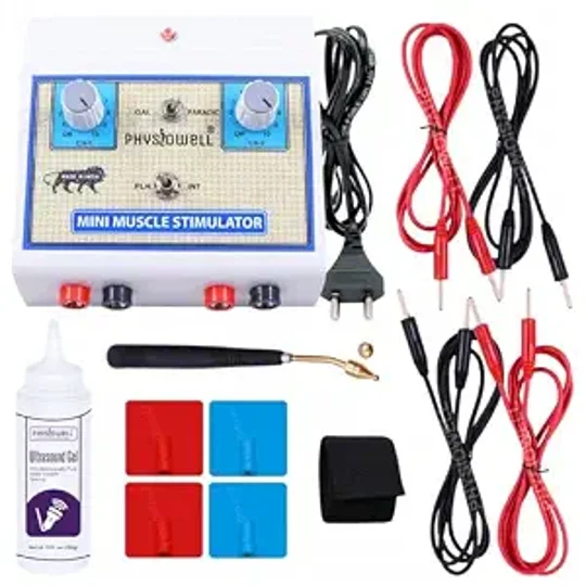 Mini Muscle Stimulator (MINI MS) 2 Channel Machine for Physiotherapy for Pain Relief Electrotherapy 