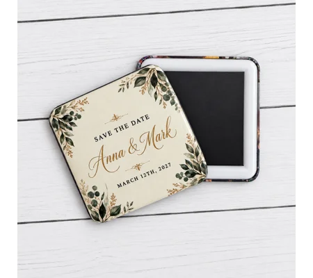 Personalized Save the Date Tile Magnet