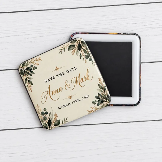 Personalized Save the Date Tile Magnet