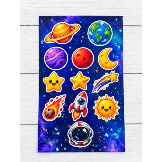 Space Holographic Stickers Sheet