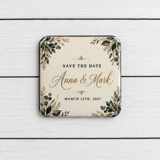 Personalized Save the Date Tile Magnet