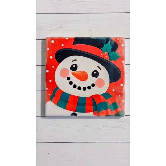 Christmas Cheer Ceramic Coaster Set of 4 | Cute Holiday Character Coasters