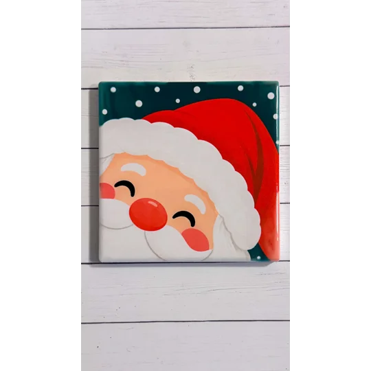 Christmas Cheer Ceramic Coaster Set of 4 | Cute Holiday Character Coasters