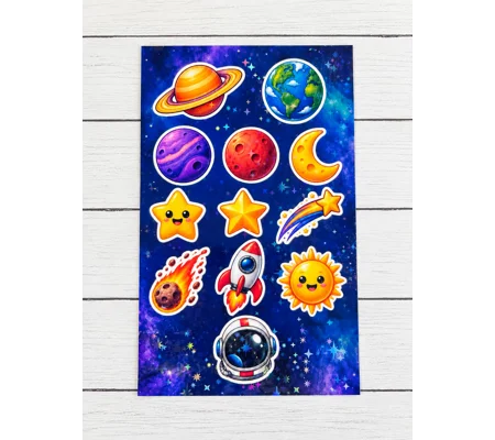 Space Holographic Stickers Sheet