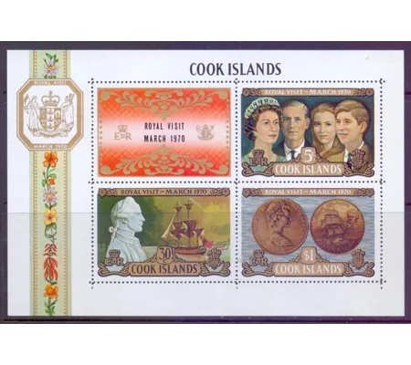 Cook Islands 1970 Royal Visit MS MUH