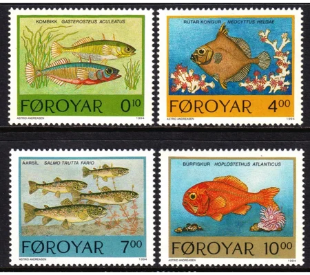 Faroe 1994 Fish set (4) MUH