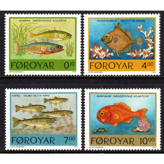 Faroe 1994 Fish set (4) MUH