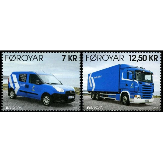Faroe 2013 Europa - Postal Vehicles (2) MUH