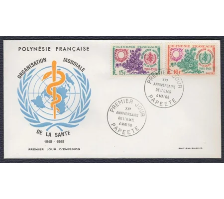 French Polynesia 1968 WHO FDC