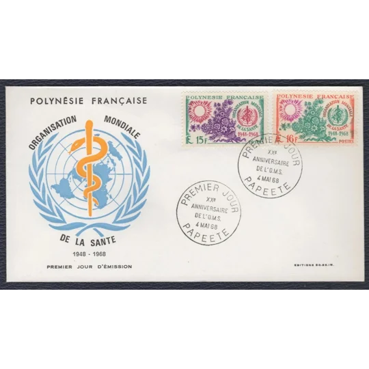 French Polynesia 1968 WHO FDC
