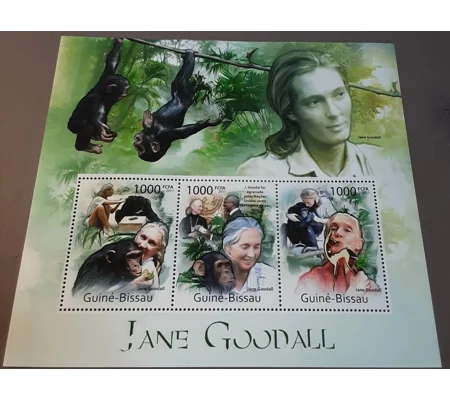 Guinea Bissau 2011 Jane Goodall Monkeys MS MUH