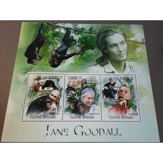 Guinea Bissau 2011 Jane Goodall Monkeys MS MUH
