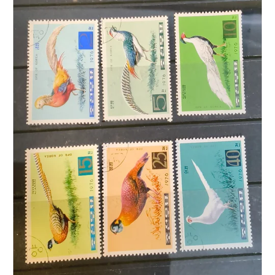 Korea North Pheasant set of 6 FU
