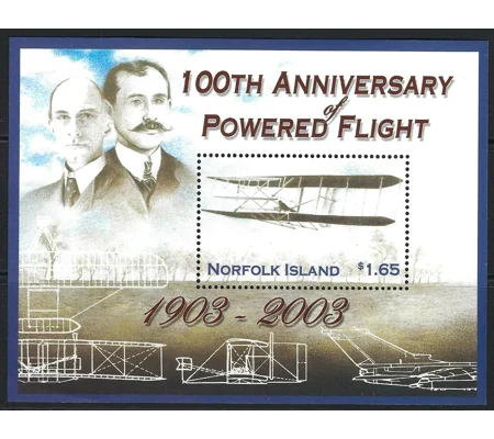 Norfolk Island 2003 Powered Flight MS MUH