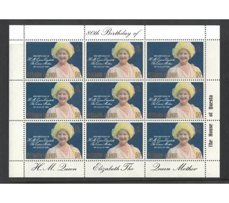 Pitcairn 1980 Queens Mother Sheetlet MUH