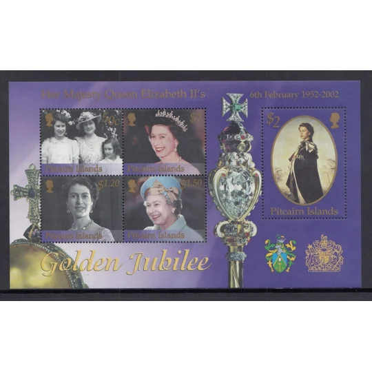 Pitcairn 2002 Golden Jubilee MS MUH