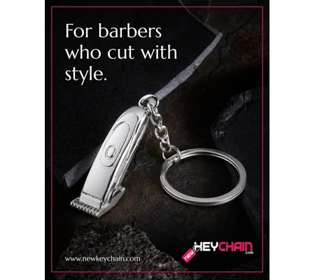 Barber Shop Hair Clippers Keychain