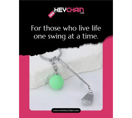 Golf Club with Ball Keychain